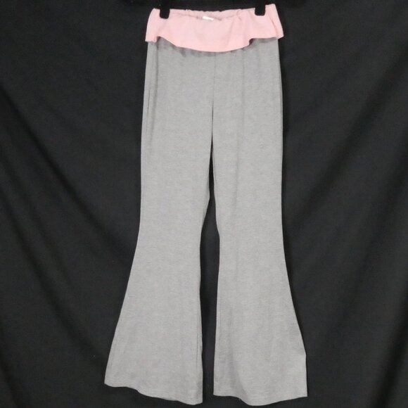 SHEIN - Petite | xs - extra small petite | Flared Gray Lounge Pants | Pink Waist - Picture 1 of 16